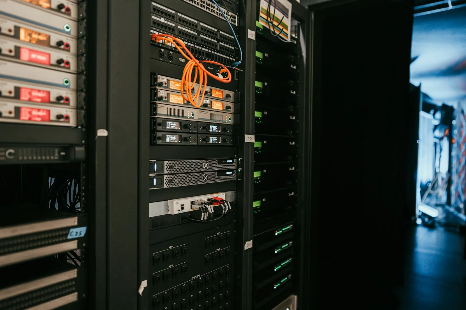 Server equipment and network infrastructure in a data center